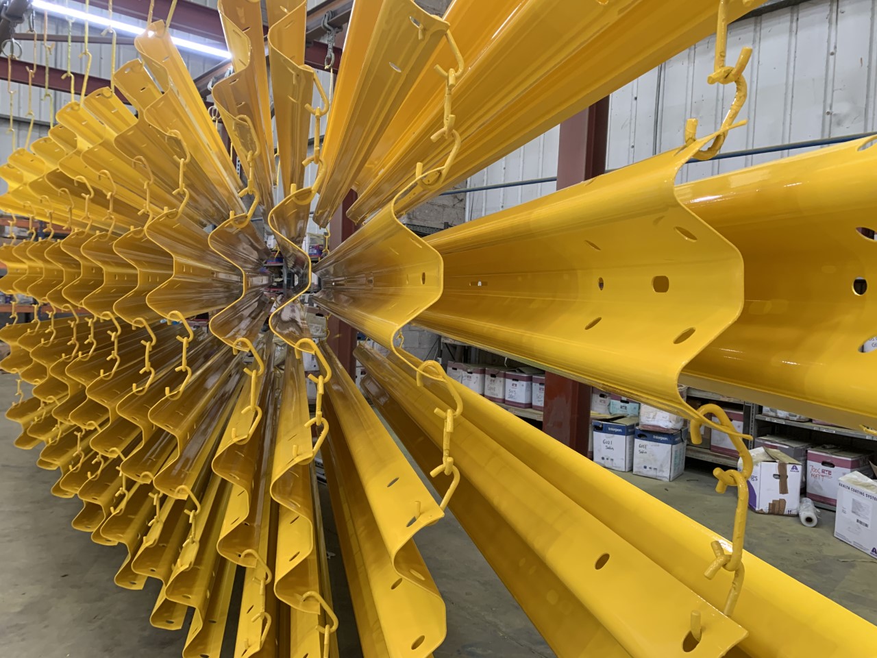 Manufactured steel barriers and assemblies